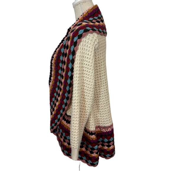 Bar III Crochet Sweater Open Knit Cardigan Knit Multicolor Boho Womens Sz S/M - Picture 7 of 9